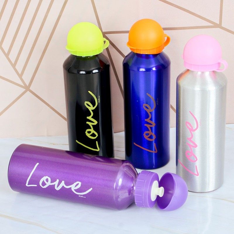 Garrafa Squeeze Love Alumínio 500 Ml C/ Tampa E Bico Wellmix