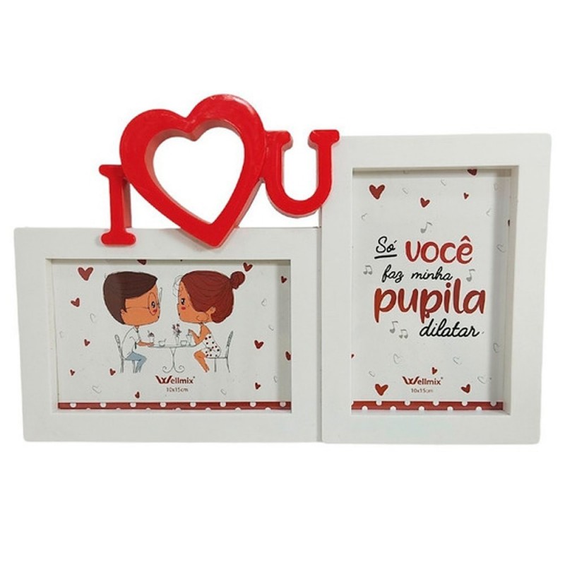 Porta Retrato Duplo Love You 10X15 Cm Dia Dos Namorados