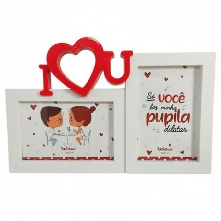 Porta Retrato Duplo Love You 10X15 Cm Dia Dos Namorados