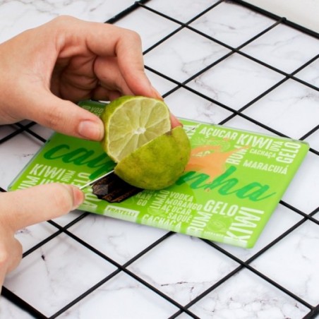 Mini Tábua Corte Em Vidro Para Caipirinha 16X10 Cm Fratelli