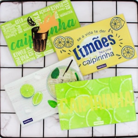 Mini Tábua Corte Em Vidro Para Caipirinha 16X10 Cm Fratelli