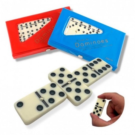Jogo De Dominó 28 Peças No Estojo Pontos Pretos 5MM Wellmix
