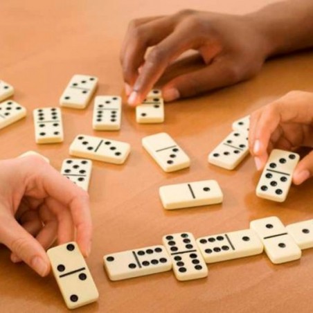 Jogo De Dominó 28 Peças No Estojo Pontos Pretos 5MM Wellmix