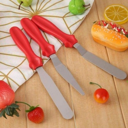 Conjunto Espátulas P/ Modelar Bolo 3 Peças Em Inox Fratelli