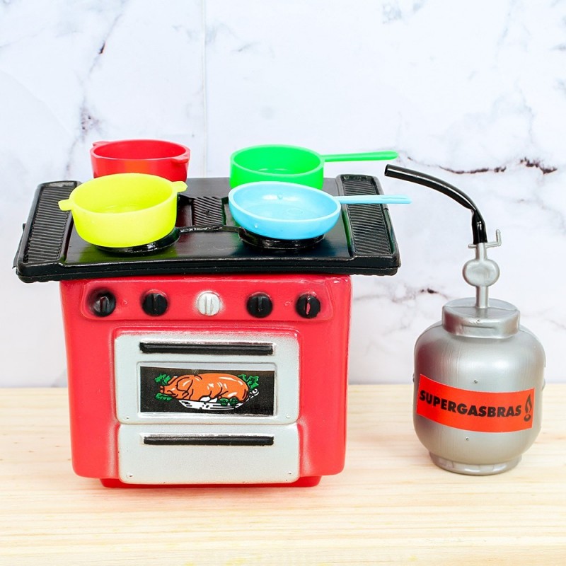 Kit Cozinha Com Fogão E Panelinhas 6 Peças