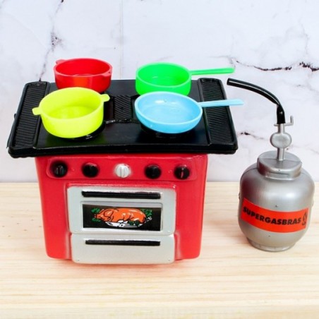 Kit Cozinha Com Fogão E Panelinhas 6 Peças