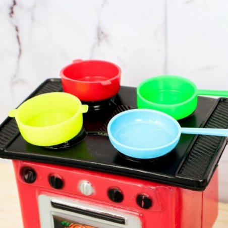 Kit Cozinha Com Fogão E Panelinhas 6 Peças