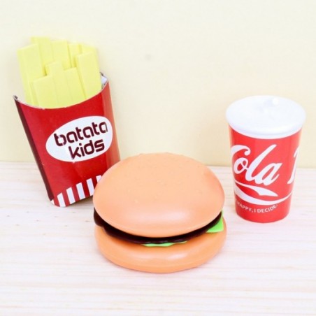 Kit Fast Food Hambúrguer Infantil Com 6 Peças Play Cooker
