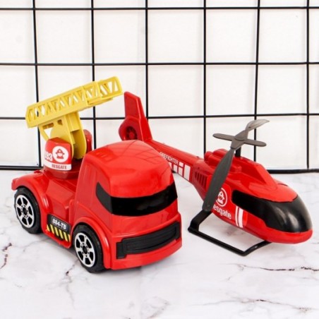 Kit Caminhão + Helicóptero De Bombeiro Infantil