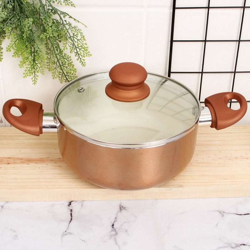 Panela Caçarola Em Cerâmica Tampa De Vidro 18 Cm  - Fratelli