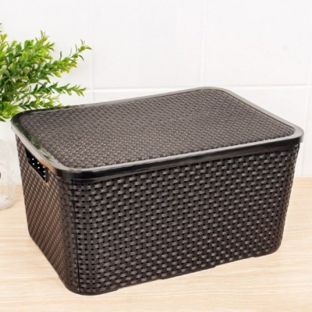 Caixa Organizadora 20 L Grande Rattan Preta - Arqplast