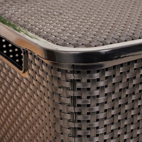 Caixa Organizadora 20 L Grande Rattan Preta - Arqplast