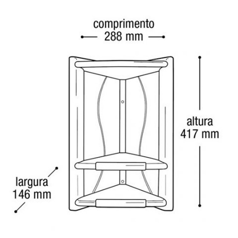 Cantoneira Banheiro 2 Prateleiras Branca - Arqplast Atacado