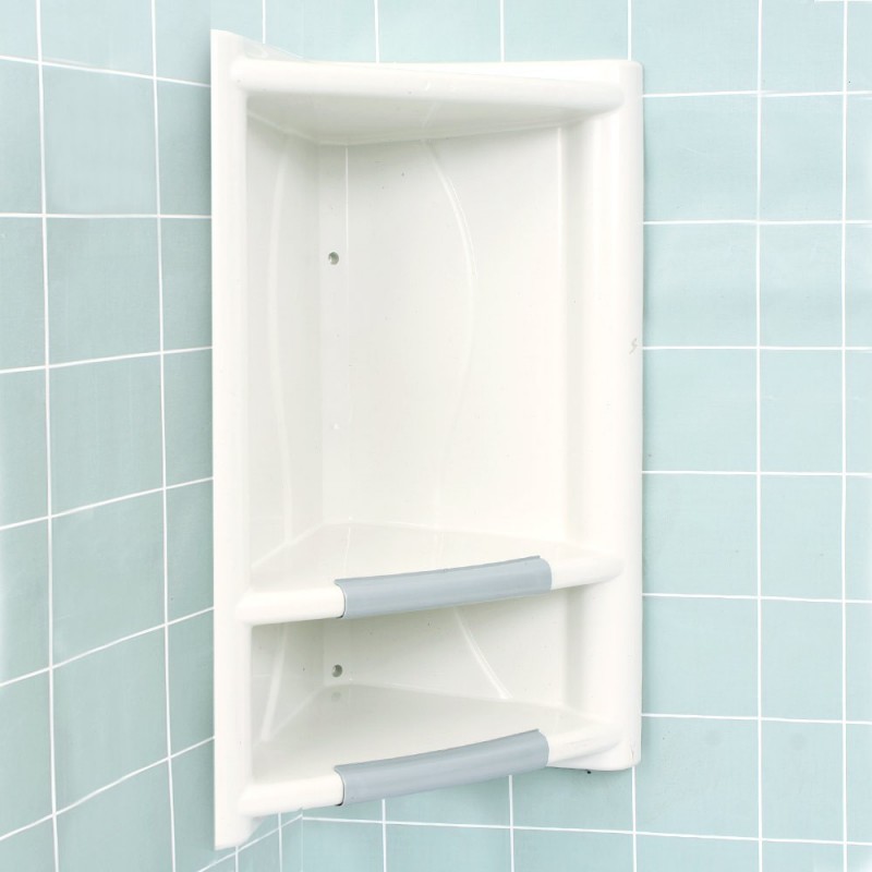 Cantoneira Banheiro 2 Prateleiras Branca - Arqplast Atacado