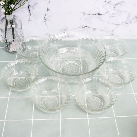 Conjunto 7 Tigelas Sobremesa Redonda Glassy Vidro Fratelli