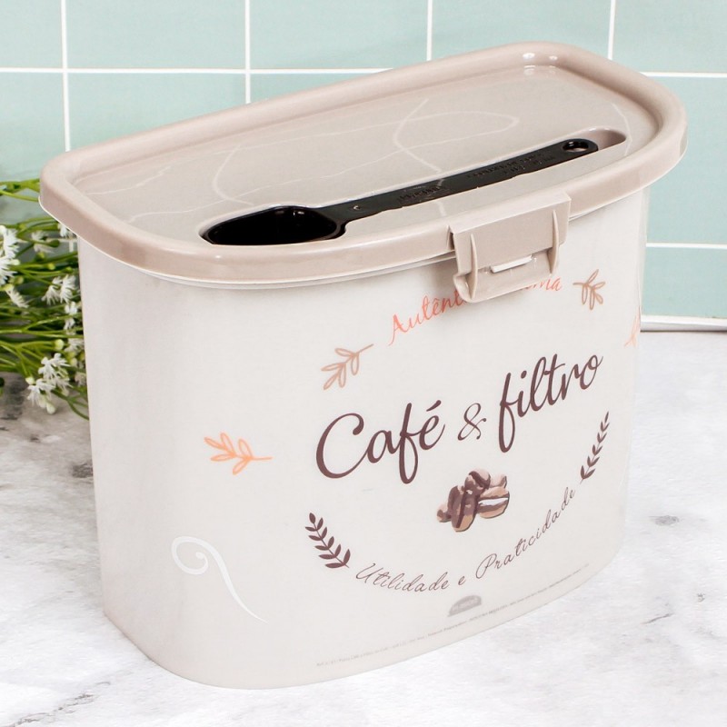 Porta Filtro C/ Porta Café + Colher De Sopa - Plasútil