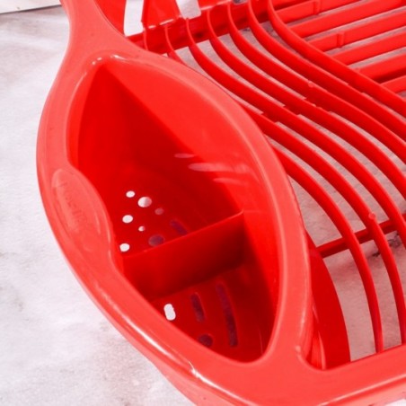 Escorredor Louças Copos Pratos Talheres Vermelho Plasútil