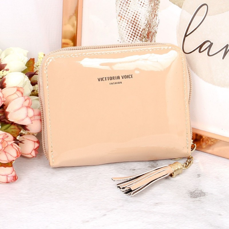 Carteira Feminina Em Verniz Com Tassel Porta Cartões