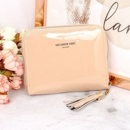 Carteira Feminina Em Verniz Com Tassel Porta Cartões