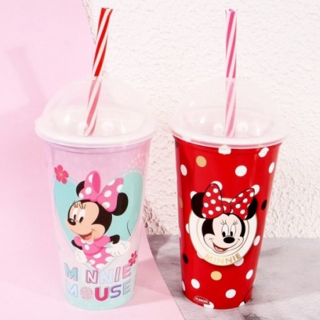 Copo Infantil Shake Canudo E Tampa 540 Ml Minnie - Plasúltil