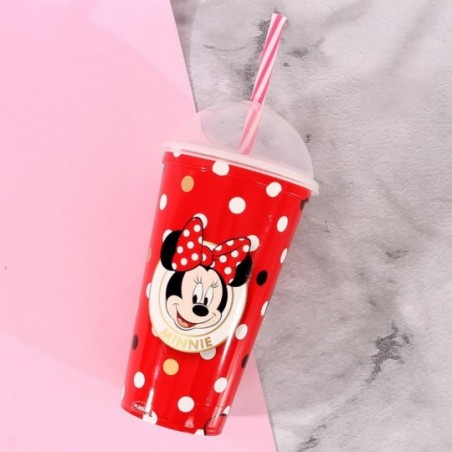 Copo Infantil Shake Canudo E Tampa 540 Ml Minnie - Plasúltil