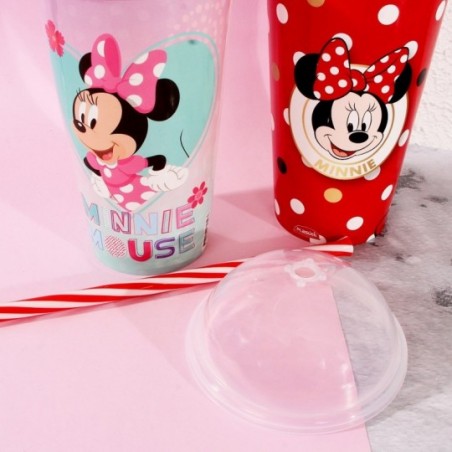 Copo Infantil Shake Canudo E Tampa 540 Ml Minnie - Plasúltil