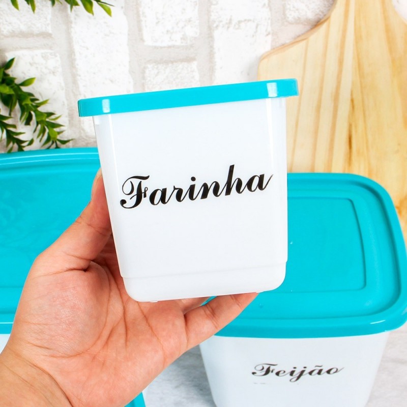 Conjunto 4 Potes Porta Mantimento Decorado ErcaPlast