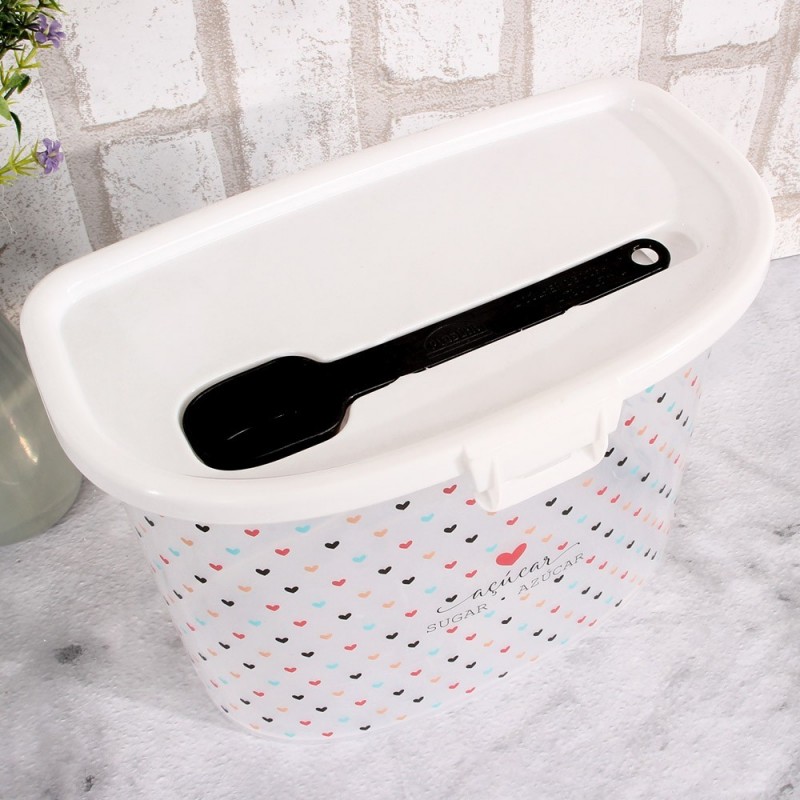 Pote Mantimento Açúcar Decorado + Colher De Sopa - Plasútil