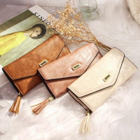 Carteira Feminina Envelope C/ Tassel + Porta Cartão Removível
