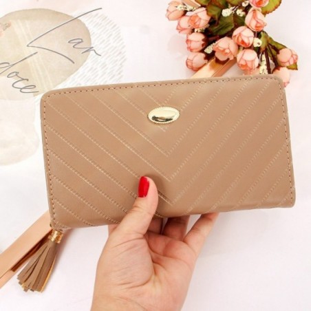 Carteira Feminina Em Tressê C/ Tassel Porta Moedas Cartões