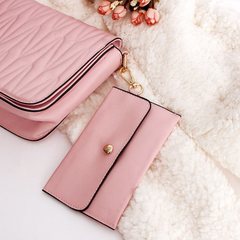 Bolsa Transversal Feminina Luxo Alto Relevo C/ Porta Cartões
