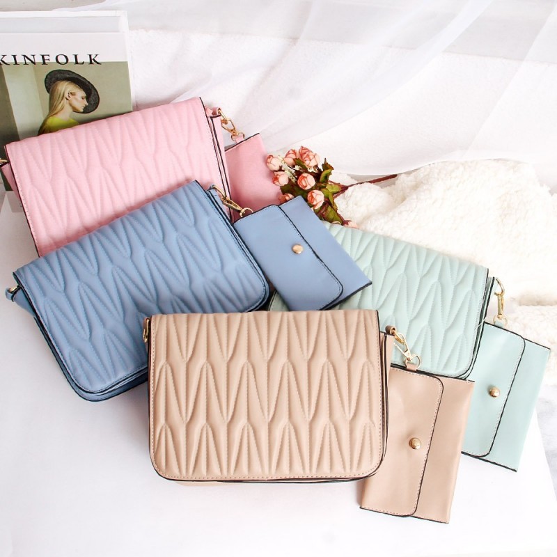 Bolsa Transversal Feminina Luxo Alto Relevo C/ Porta Cartões