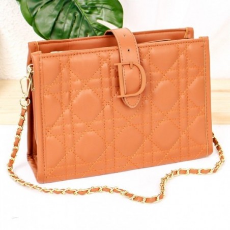 Bolsa Feminina De Mão Social Luxo Estruturada Com Correntes