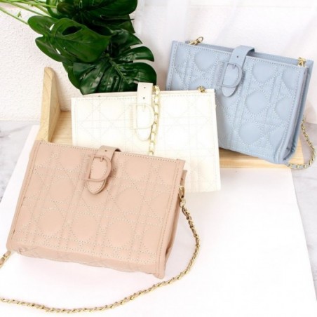 Bolsa Feminina De Mão Social Luxo Estruturada Com Correntes
