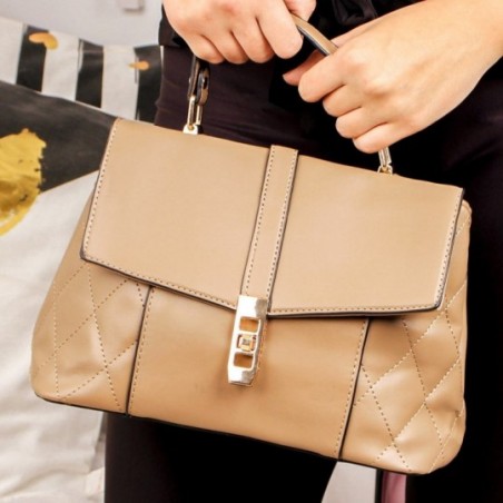 Bolsa De Mão Luxo Executiva Feminina Matelassê Trava Metálica