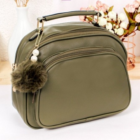 Bolsa Feminina Luxo De Mão Repartições Externas Com Chaveiro