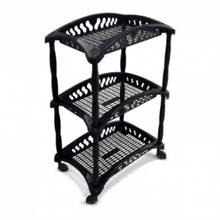 Fruteira Organizador Vertical Triplo Preto Arqplast