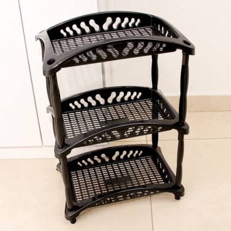 Fruteira Organizador Vertical Triplo Preto Arqplast
