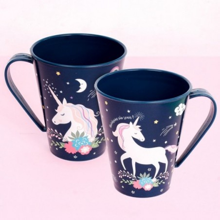 Caneca Plástico Decorada Unicórnio Plasútil 360ML
