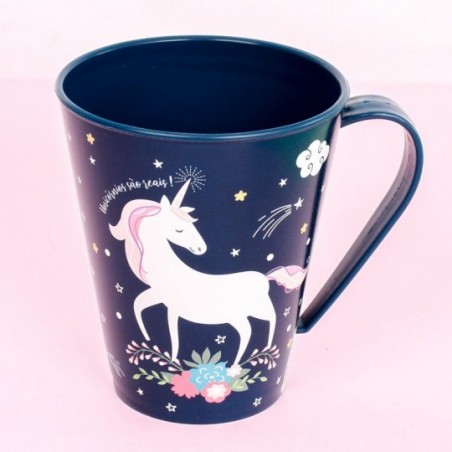 Caneca Plástico Decorada Unicórnio Plasútil 360ML