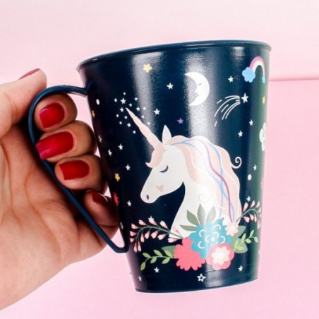 Caneca Plástico Decorada Unicórnio Plasútil 360ML