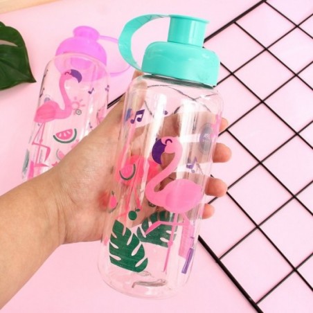 Garrafa Squeeze Estampada Flamingo 550 Ml Plasduran