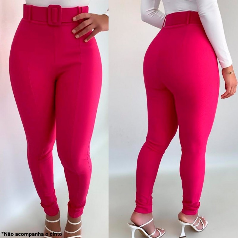 Calça Skinny Feminina Tecido Malha Pop Moda Blogueira