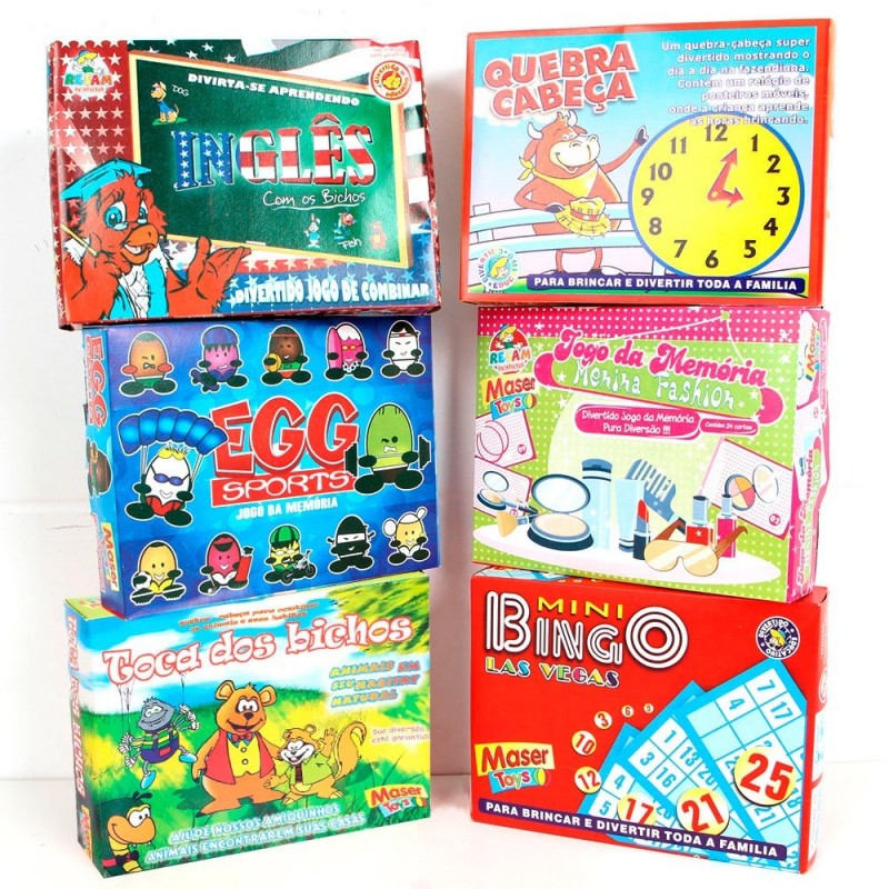 Kit Diversão 6 Jogos Infantis Para Meninos E Meninas