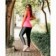 Calça Feminina Modelo Legging Cotton Com Listras Bolsos Laterais