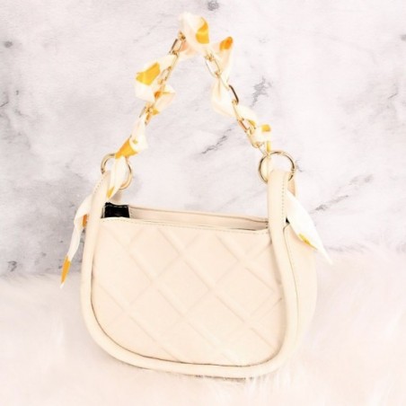 Bolsa Luxo Alto Relevo Baguete Feminina Com Correntes E Lenço