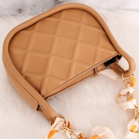 Bolsa Luxo Alto Relevo Baguete Feminina Com Correntes E Lenço