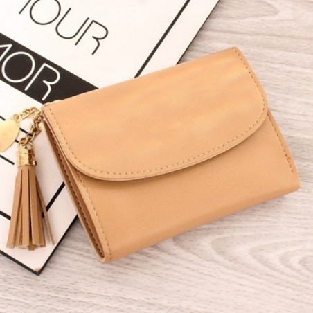 Carteira Feminina Tassel Pingente Corações Porta Cartões