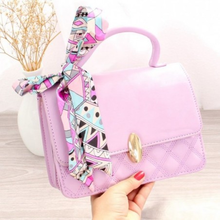 Bolsa De Mão Luxo Estruturada Baú Feminina Com Lenço 