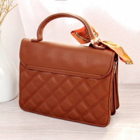 Bolsa De Mão Luxo Estruturada Baú Feminina Com Lenço 